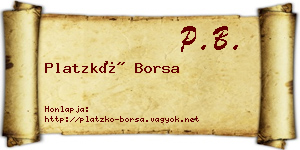 Platzkó Borsa névjegykártya